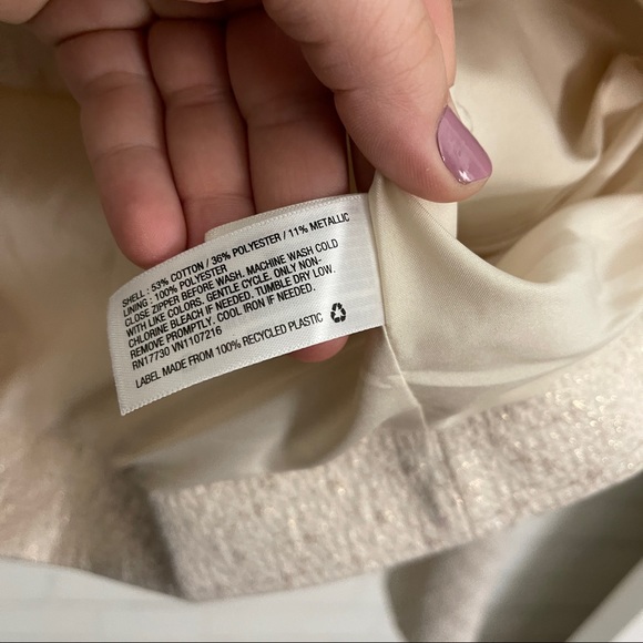 A NEW DAY Cream & Gold Shimmer Moto Jacket Blazer - Picture 10 of 10